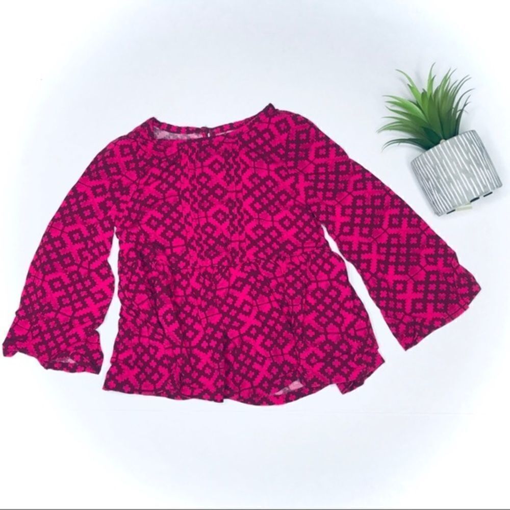 genuine Kids By Oshkosh Peplum Raspberry Blouse